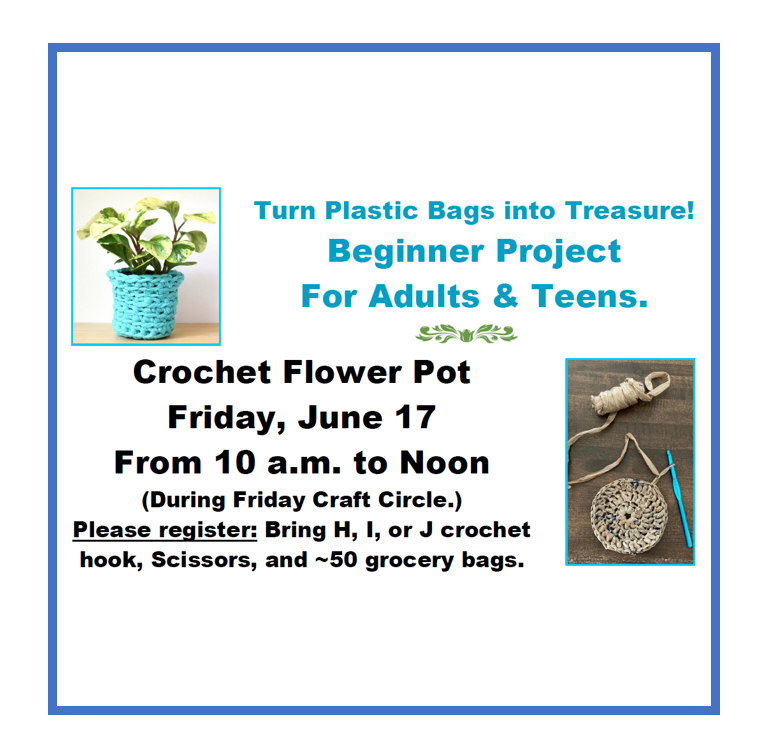 craft circle plastic bag crochet flower pot 2022 June 17