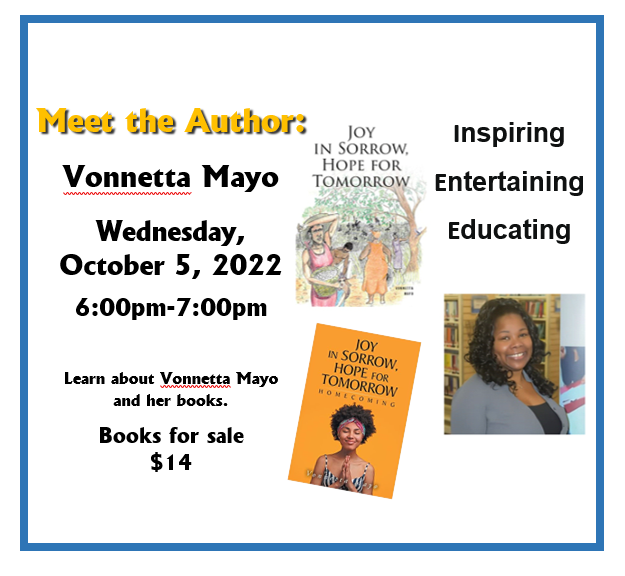 Author Vonnetta Mayo to Visit Library