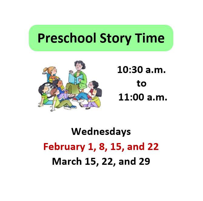 Preschool Story Time 2023 Feb Mar