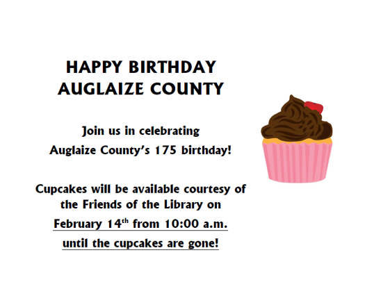 cupcakes Feb 14 Auglaize County 175 birthday celebration