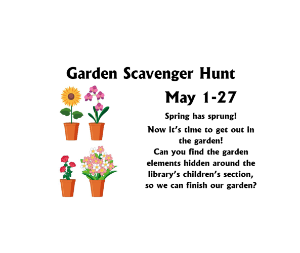 May Garden Scavenger Hunt in the Library