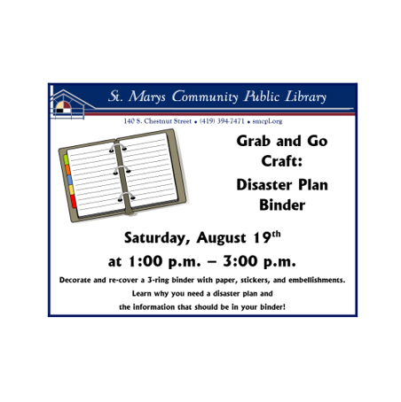 Disaster Plan Binder Grab and Go Craft