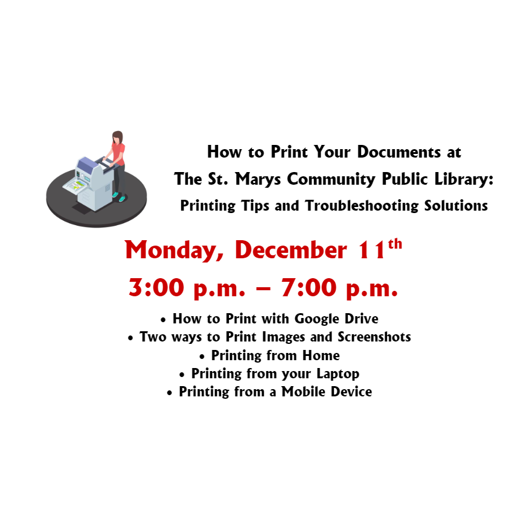 How to Print Your Documents at the St. Marys Community Public Library